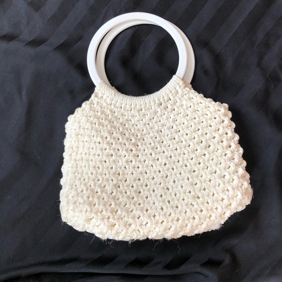 Vtg BOHO Macrame Handbag - Picture 3 of 14